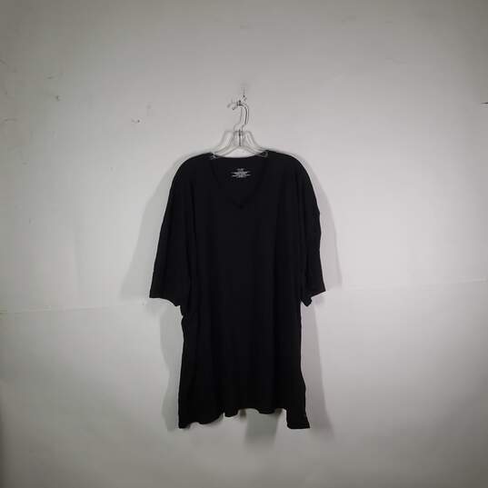Mens Cotton Regular Fit V-Neck Short Sleeve Pullover T-Shirt Size 5XL image number 1