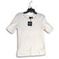 NWT Rafaella Womens White Quarter Zip Short Sleeve Blouse Top Size Small image number 1