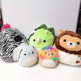 5pc Set of Assorted Squismallow Stuffed Animals