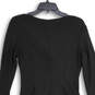 Womens Black V-Neck Long Sleeve Front Twist Shift Dress Size 6 image number 4