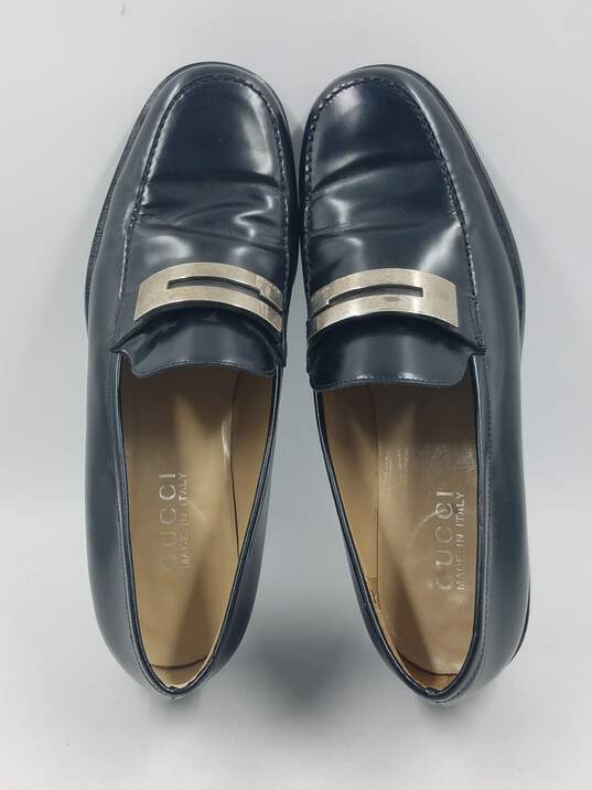 Authentic Gucci Black Leather Loafer W 8.5B image number 6