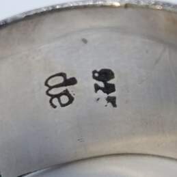DE Sterling Silver Garnet 12mm Wide Band Sz 7 Ring Damage 12.8g alternative image