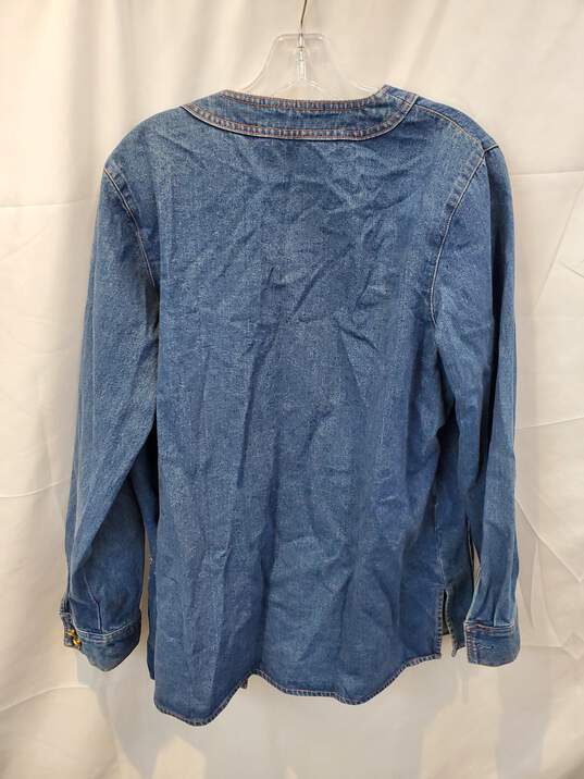 Bob Mackie Wearable Art Long Sleeve Embroidered Jean Jacket Adult Size M image number 2