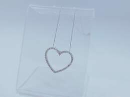 14k White Gold Diamond Accent Open Heart Pendant Necklace 2.6g