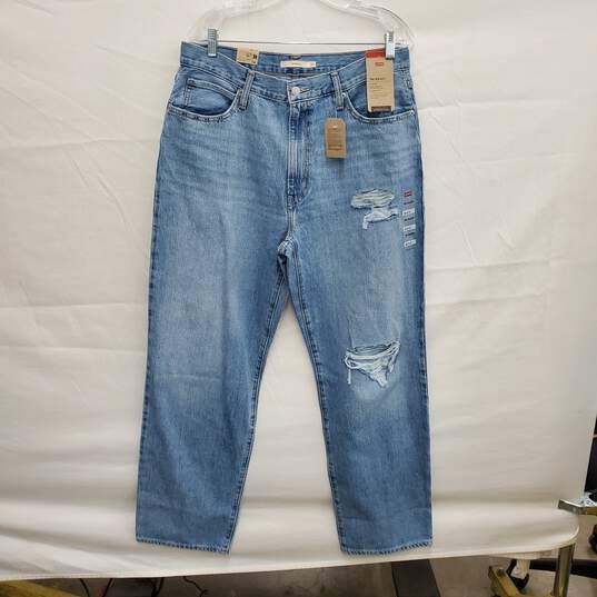 NWT Levi's WM's '94 Baggy Mid-Rise Straight Leg Distressed Blue Jeans Size 32 x 31 image number 1