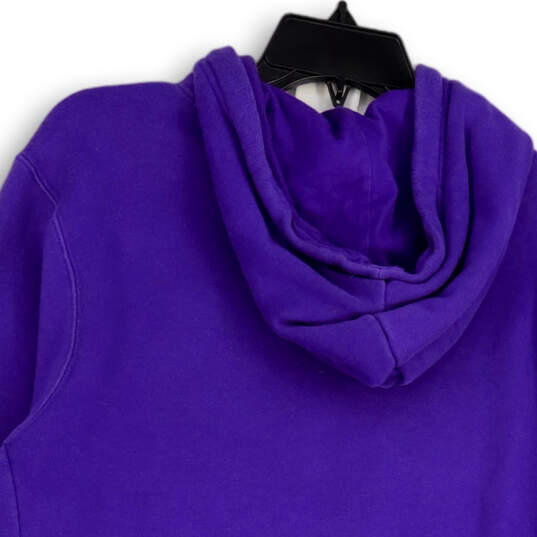 Womens Purple Long Sleeve Kangaroo Pocket Pullover Hoodie Size Medium image number 4