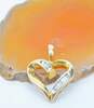 10K Yellow Gold 0.11 CTTW Baguette Diamond Heart Pendant 1.7g image number 1