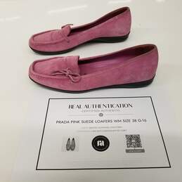 Prada Pink Suede Loafers Women's Size 8
