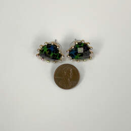 Designer Betsey Johnson Gold-Tone Rhinestone Heart Shape Stud Earrings