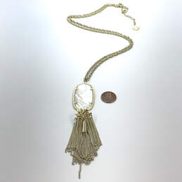 Designer Kendra Scott Gold-Tone Mother Of Pearl Stone Pendant Necklace alternative image