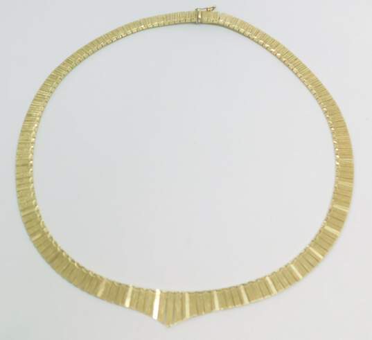 14K Gold Vintage Etched Collar Necklace 28.6g image number 4
