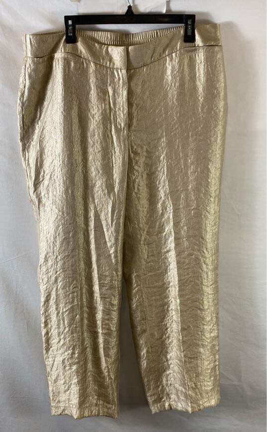 Chico's Traveler's Collection Gold Dress Pants - Size 3 Petite image number 1