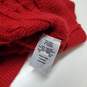 Talbots Red Cable Knit Poncho Sweater NWT Women's Size L image number 4