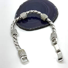 Designer Brighton Silver-Tone Clear Crystal Chain Bracelet With Dust Bag alternative image