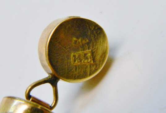 Vintage 14K Rose Gold Nephrite Chinese Character Panel Bracelet 16.9g image number 5