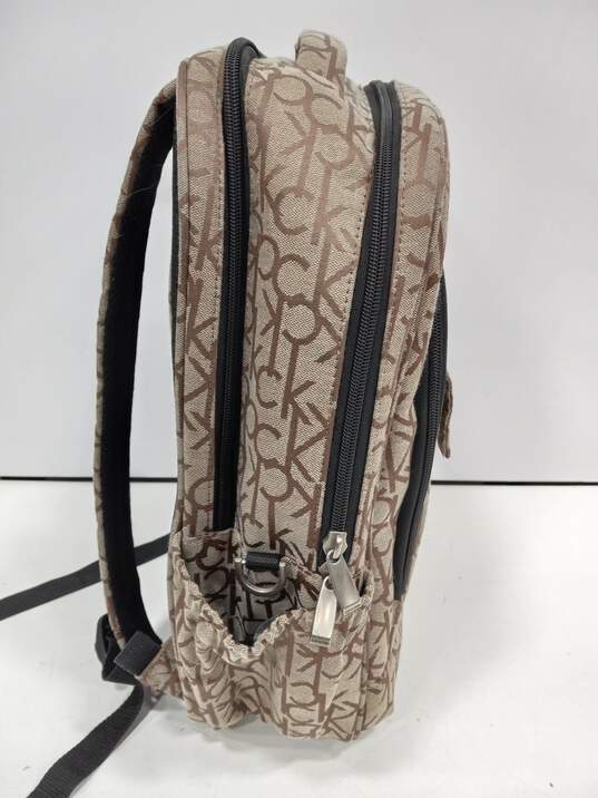 Calvin Klein Brown Monogram Padded Backpack image number 3