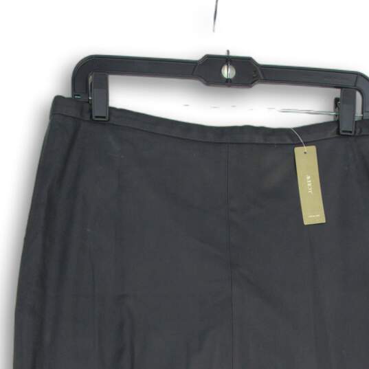 NWT J. Crew Womens Charcoal Gray Ruffle Hem Back Zip A-Line Skirt Size 12 image number 3
