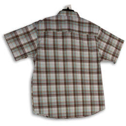 NWT Mens Brown Plaid Spread Collar Flap Pocket Button-Up Shirt Size 2X alternative image