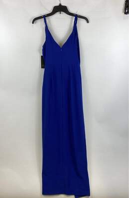 NWT Aidan Mattox Womens Blue Ruched Spaghetti Strap Long Sheath Dress Size 2 alternative image