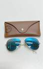 Ray Ban Aviator Flash Lenses Sunglasses Gold One Size image number 1