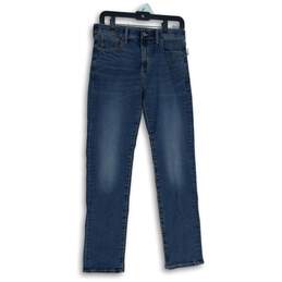 Old Navy Womens Blue Denim Medium Wash 5-Pocket Design Straight Jeans Size 16