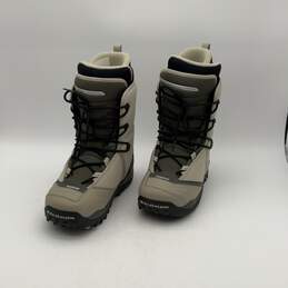 Mens Cleaver Beige Leather Drawstring Mid-Calf Snowboard Boots Size 8