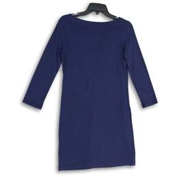 NWT Lilly Pulitzer Womens Blue Split Neck Long Sleeve Shift Dress Size XS alternative image