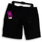 NWT Womens Black Flat Front Pocket Stretch Drawstrings Sweat Shorts Size XL image number 2