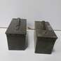 Bundle of 2 Vintage Military Ammo Canisters image number 2