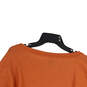 Womens Orange Boat Neck Long Sleeve Knitted Pullover Sweater Size Large image number 4