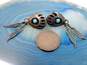 Southwestern Artisan 925 Silver Turquoise Bearpaw & Feather Earrings 4.4g image number 3