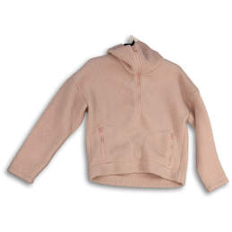 Womens Pink Long Sleeve Pockets Half Zip Sherpa Pullover Jacket Size XS