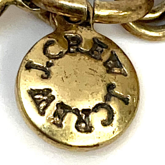 Designer J. Crew Gold-Tone Adjustable Link Chain Crystal Statement Necklace image number 4