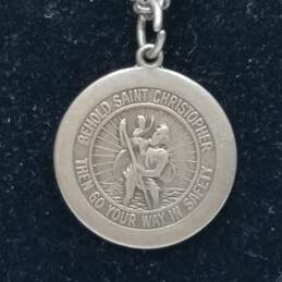 Sterling Silver St. Christopher Medal 31in Endless Necklace 19.6g alternative image