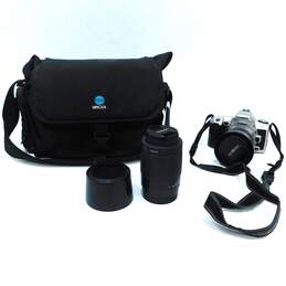 Minolta Maxxum HTsi Plus 35mm SLR Film Camera w/ 2 Lens & Bag