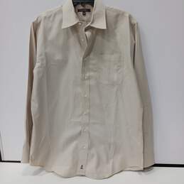 Nordstrom Beige Button Dress Shirt Men's Size 16