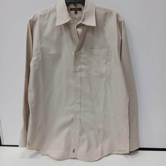 Nordstrom Beige Button Dress Shirt Men's Size 16 image number 1