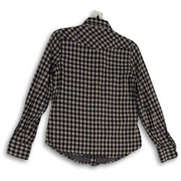 Womens Brown Black Plaid Long Sleeve Collared Button-Up Shirt Size S alternative image