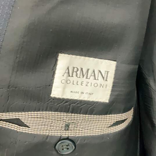 Armani Collezioni Mens Navy Blue Single Breasted Two-Button Blazer Sz 46L w/ COA image number 4