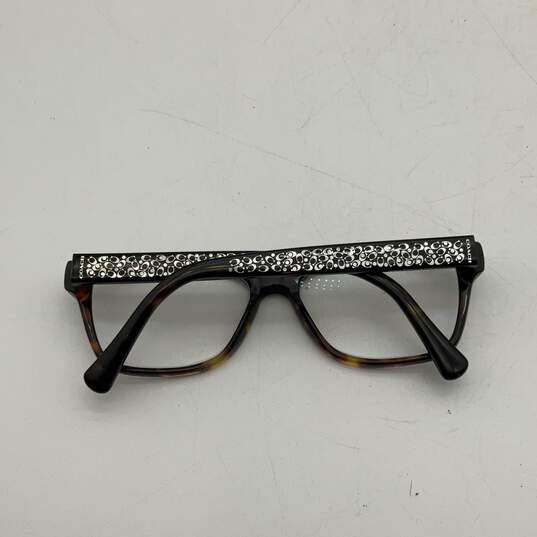 Womens HC6068 5120 Brown And Gold Tortoise Cat-Eye Reading Glasses With Case image number 5