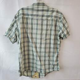 Green and White Plaid Short Sleeve Button Up Shirt Size Large alternative image