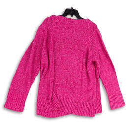 Womens Pink Long Sleeve Knitted Crew Neck Pullover Sweater Size 26/28 alternative image