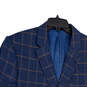 Mens Blue Brown Notch Lapel Long Sleeve Two Button Blazer Size XL image number 1
