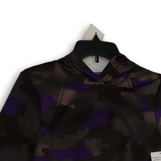 NWT Womens Purple Gray Camouflage Long Sleeve Pullover Hoodie Size Small image number 3