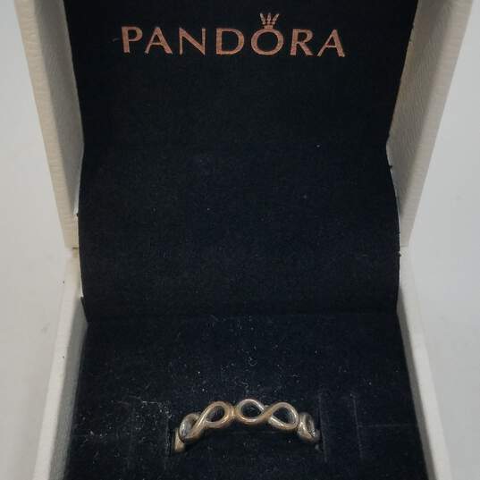 Pandora Sterling Silver Infinity Sz 6.5 Ring W/Box 2.1g image number 1