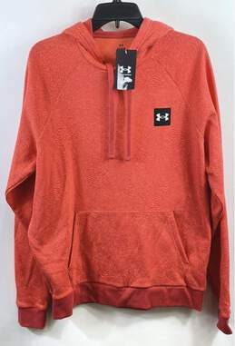 Under Armour Orange Pullover Hoodie - Size Large