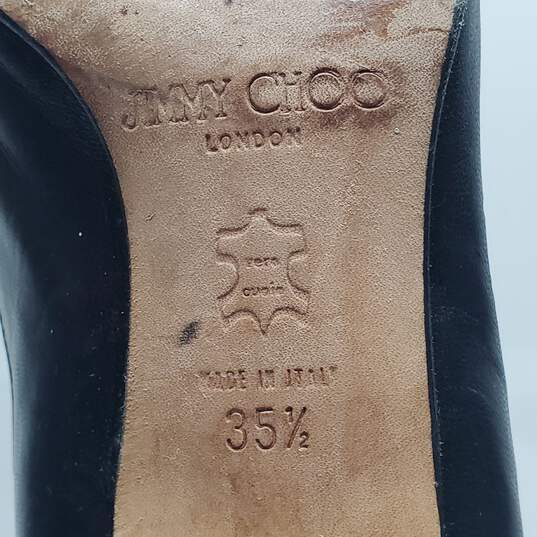 AUTHENTICATED WMNS JIMMY CHOO 17in KNEE HIGH LEATHER BOOTS EU SZ 35.5 image number 7