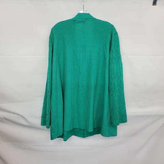 Misook Green Knit Long Sleeve Jacket WM Size 2X NWT image number 2
