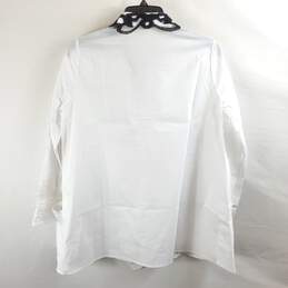 Jetezo Women White Graphic Lace Button Up Shirt L NWT alternative image