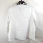 Jetezo Women White Graphic Lace Button Up Shirt L NWT image number 2